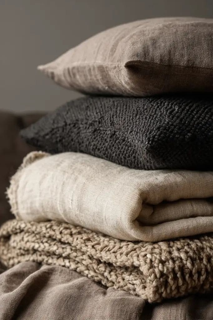 Soft throws arranged for everyday comfort